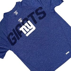 *Reebok NY Giants Heathered Navy Raglan Sleeve Tee Shirt EUC